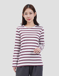 MXM ROUND NECK STRIPE KAOS LENGAN PANJANG WANITA