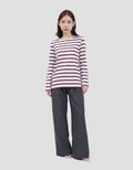 MXM ROUND NECK STRIPE KAOS LENGAN PANJANG WANITA