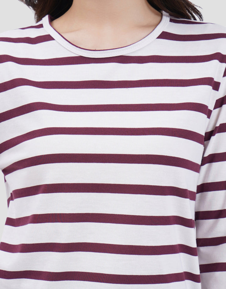 MXM ROUND NECK STRIPE KAOS LENGAN PANJANG WANITA