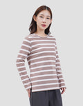 MXM ROUND NECK STRIPE KAOS LENGAN PANJANG WANITA