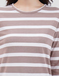 MXM ROUND NECK STRIPE KAOS LENGAN PANJANG WANITA