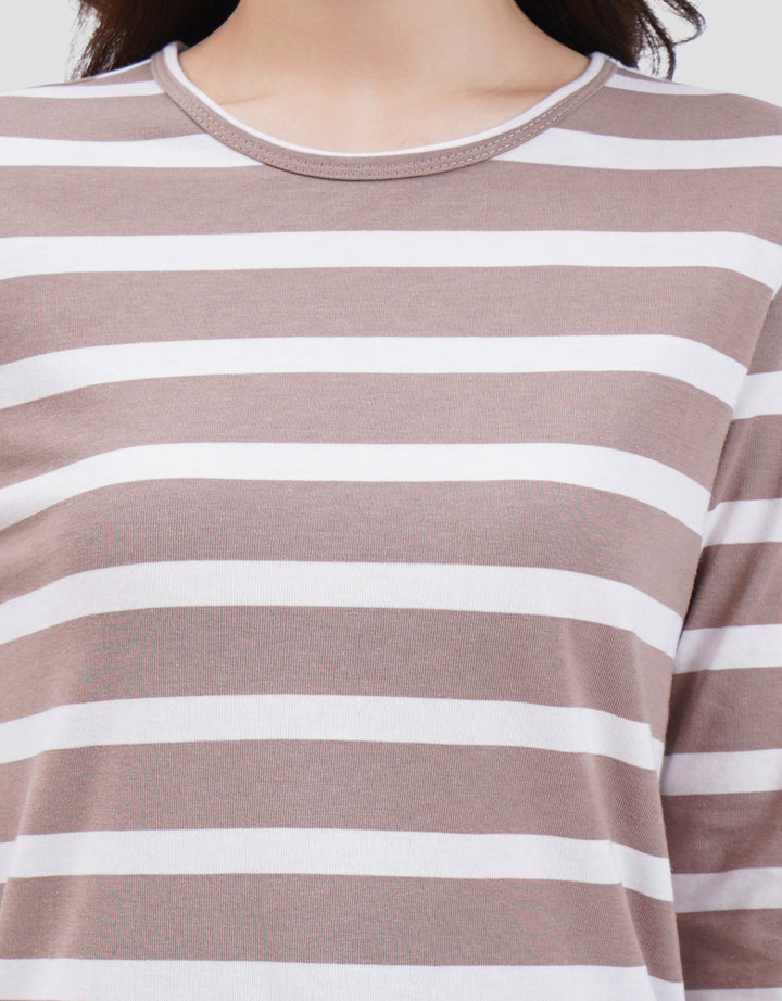 MXM ROUND NECK STRIPE KAOS LENGAN PANJANG WANITA