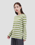 MXM ROUND NECK STRIPE KAOS LENGAN PANJANG WANITA