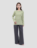 MXM ROUND NECK STRIPE KAOS LENGAN PANJANG WANITA