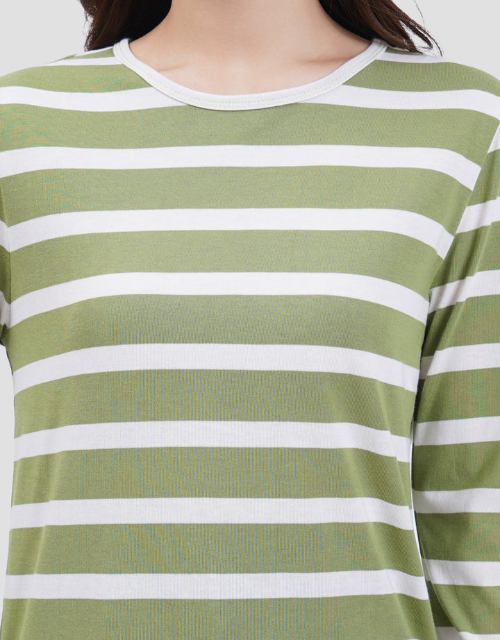MXM ROUND NECK STRIPE KAOS LENGAN PANJANG WANITA