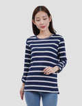 MXM NECK STRIPE KAOS LENGAN PANJANG WANITA