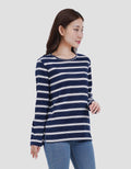 MXM NECK STRIPE KAOS LENGAN PANJANG WANITA