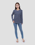 MXM NECK STRIPE KAOS LENGAN PANJANG WANITA