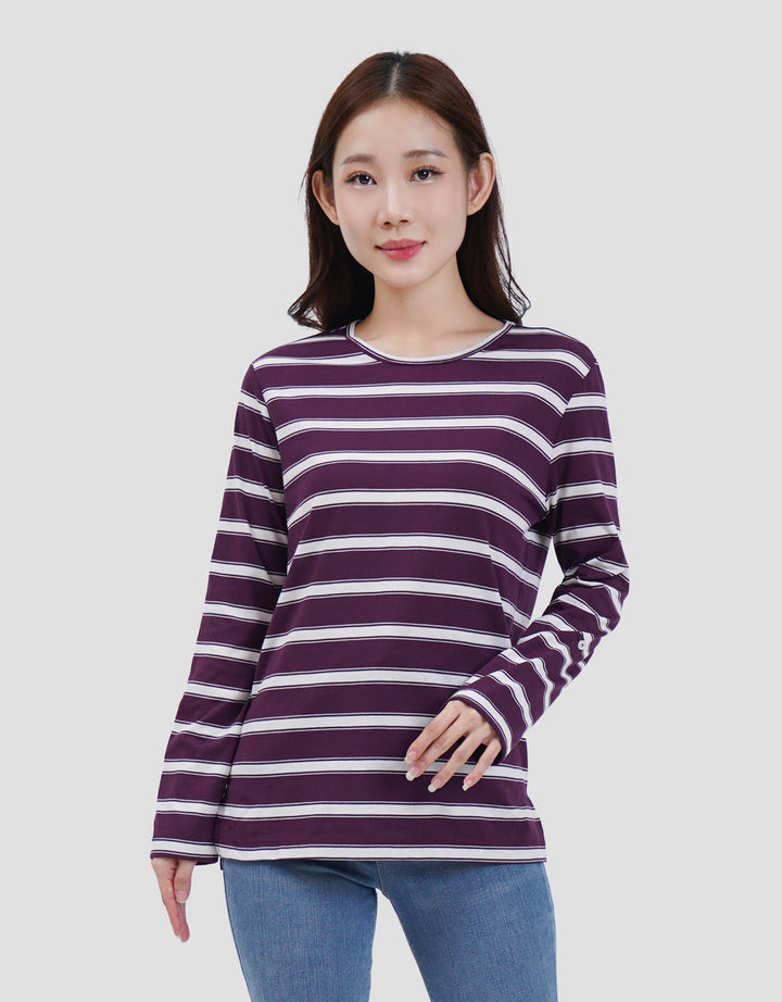 MXM NECK STRIPE KAOS LENGAN PANJANG WANITA