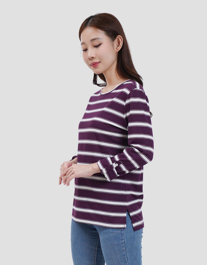 MXM NECK STRIPE KAOS LENGAN PANJANG WANITA