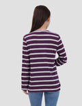 MXM NECK STRIPE KAOS LENGAN PANJANG WANITA