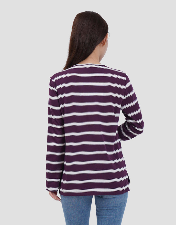 MXM NECK STRIPE KAOS LENGAN PANJANG WANITA