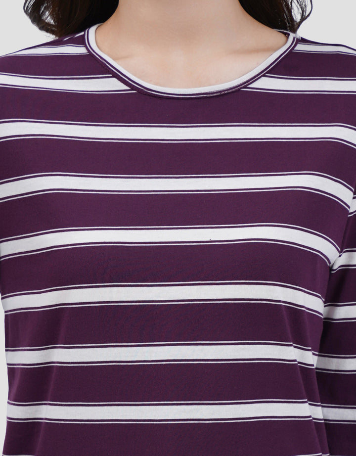 MXM NECK STRIPE KAOS LENGAN PANJANG WANITA