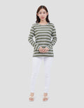MXM NECK STRIPE KAOS LENGAN PANJANG WANITA