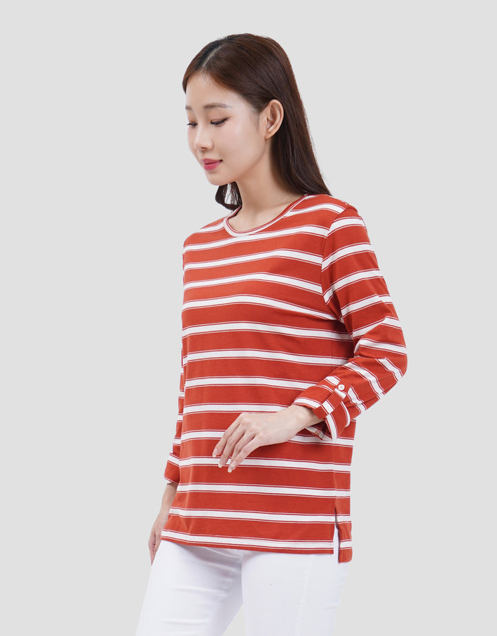 MXM NECK STRIPE KAOS LENGAN PANJANG WANITA
