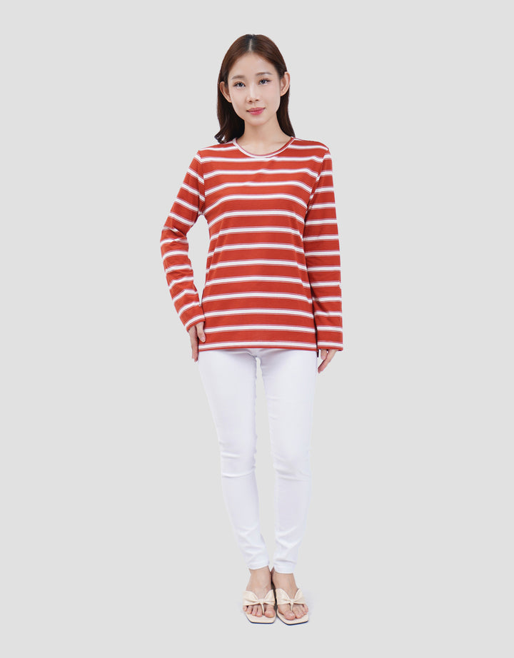 MXM NECK STRIPE KAOS LENGAN PANJANG WANITA
