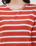 MXM NECK STRIPE KAOS LENGAN PANJANG WANITA