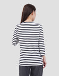 MXM HENLEY STRIPE KAOS LENGAN PANJANG WANITA