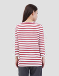 MXM HENLEY STRIPE KAOS LENGAN PANJANG WANITA