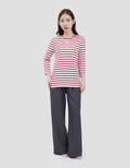 MXM HENLEY STRIPE KAOS LENGAN PANJANG WANITA
