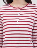 MXM HENLEY STRIPE KAOS LENGAN PANJANG WANITA