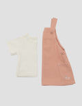LITTLE M 2PC POCKET EMBRO OVERALL DRESS BAYI