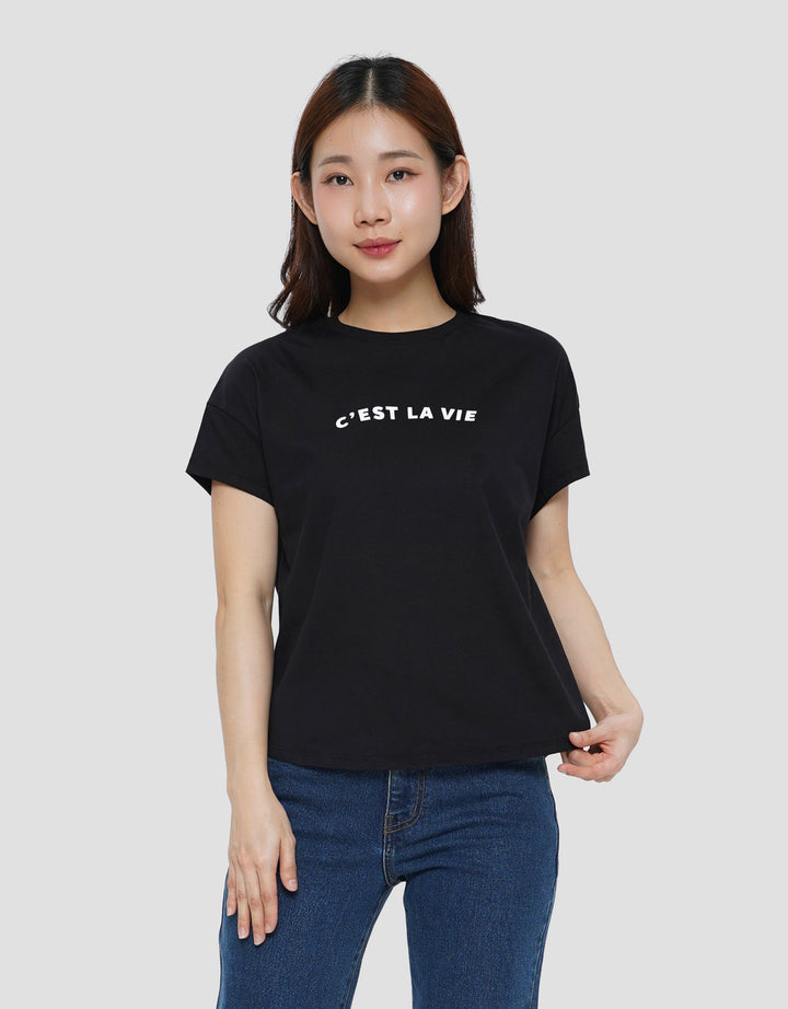 CONNEXION CEST LA VIE PRINT KAOS WANITA