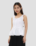 CONNEXION SMOCKED WAIST SQUARE NECK BLOUSE WANITA