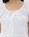 CONNEXION SMOCKED WAIST SQUARE NECK BLOUSE WANITA