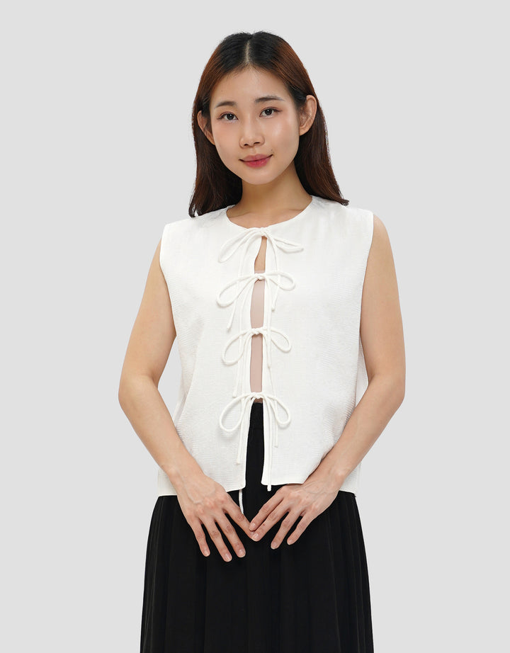 CONNEXION TIED FRONT BLOUSE SLEEVELESS WANITA