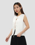 CONNEXION TIED FRONT BLOUSE SLEEVELESS WANITA