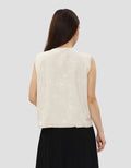 CONNEXION VEST TOP LINEN BLOUSE WANITA