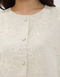 CONNEXION VEST TOP LINEN BLOUSE WANITA