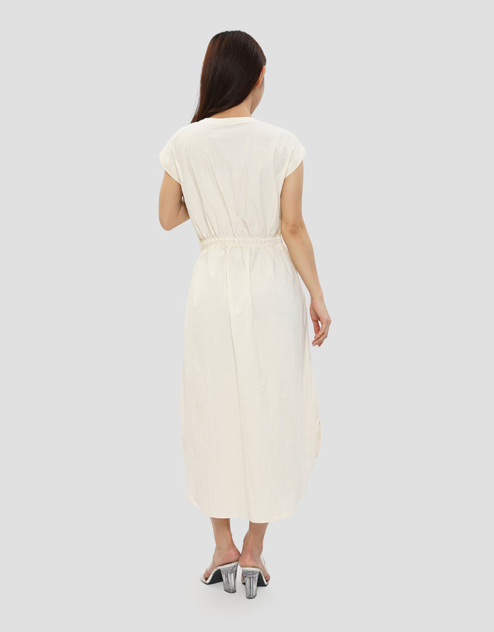 CONNEXION ELASTIC WAIST MIDI DRESS WANITA