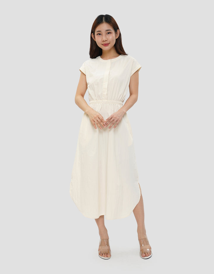 CONNEXION ELASTIC WAIST MIDI DRESS WANITA