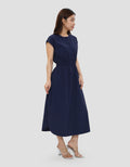 CONNEXION ELASTIC WAIST MIDI DRESS WANITA