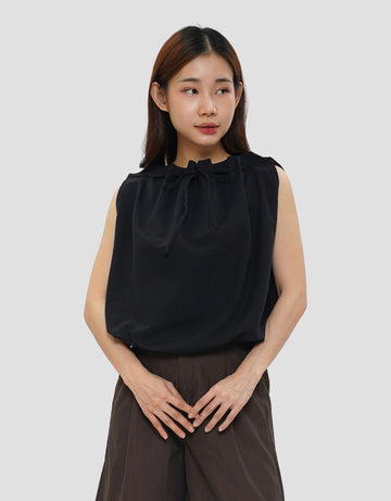 CONNEXION CROPPED PLEATED BALOON BLOUSE WANITA