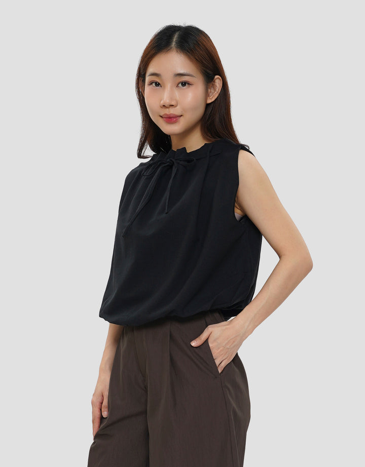 CONNEXION CROPPED PLEATED BALOON BLOUSE WANITA
