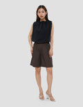 CONNEXION CROPPED PLEATED BALOON BLOUSE WANITA