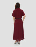 CONNEXION BELT BUCKLE MIDI DRESS WANITA