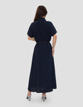 CONNEXION BELT BUCKLE MIDI DRESS WANITA