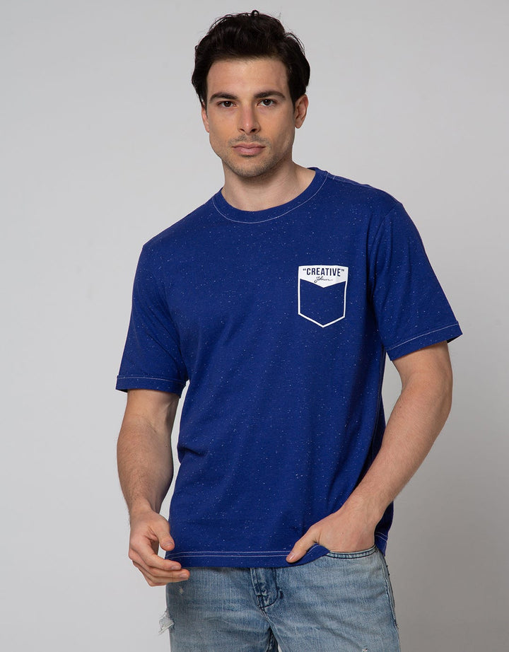 Johnwin Pocket Print Kaos Casual Pria