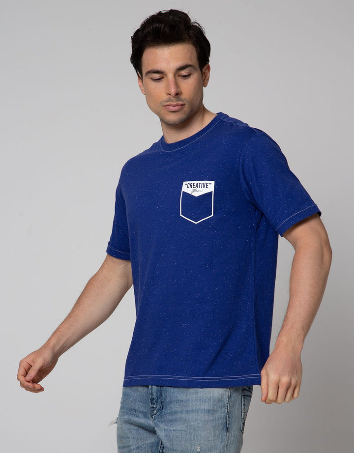 Johnwin Pocket Print Kaos Casual Pria