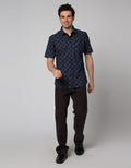Johnwin Floral Leaf Kemeja Formal Pria