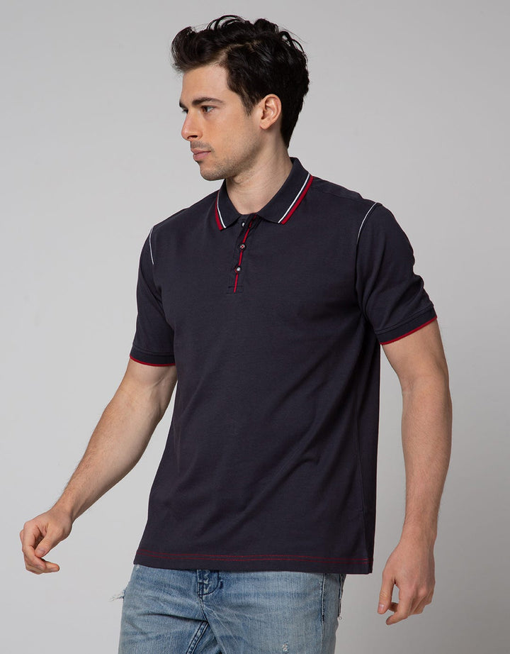 Johnwin Contrass Sticth Polo Shirt Pria