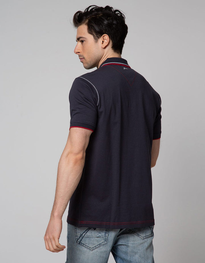 Johnwin Contrass Sticth Polo Shirt Pria