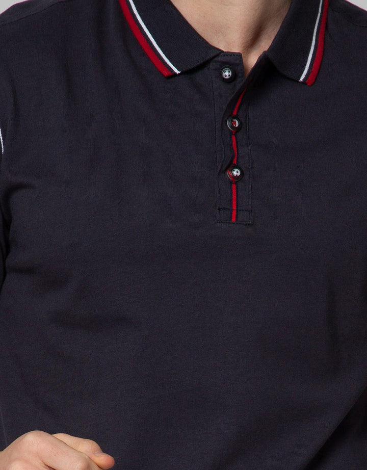 Johnwin Contrass Sticth Polo Shirt Pria
