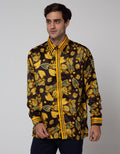Adikusuma Men's Body Fit Shirt Batik Keladi Leaf