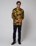 Adikusuma Men's Body Fit Shirt Batik Keladi Leaf