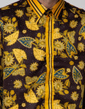 Adikusuma Men's Body Fit Shirt Batik Keladi Leaf